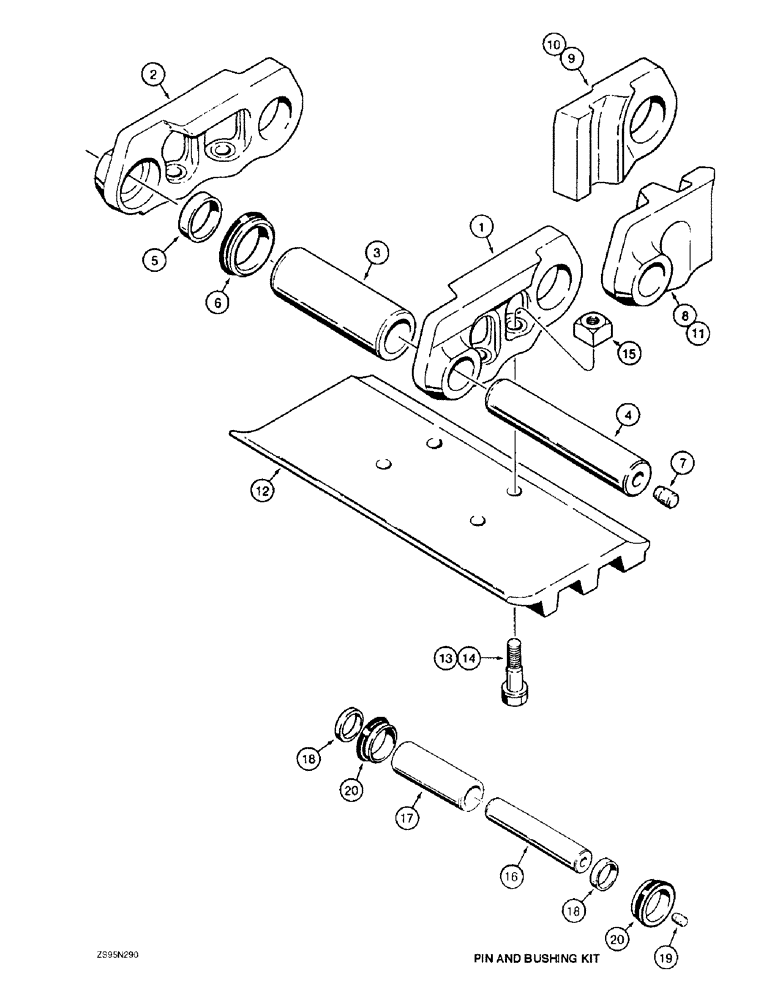 Схема запчастей Case 1155E - (5-26) - CASE LUBRICATED TRACK CHAIN (11) - TRACKS/STEERING