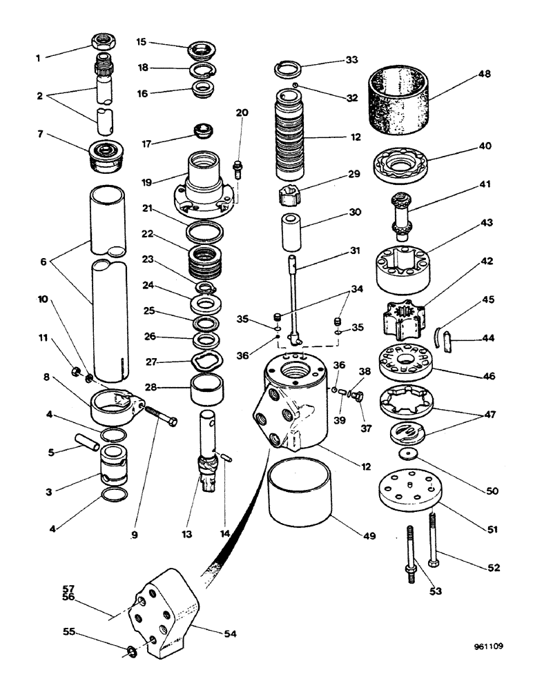Схема запчастей Case 580G - (118) - STEERING COLUMN AND MANUAL STEERING PUMP , UP TO NO. 3.989.729D AND OTHER COUNTRIES, UP TO 3.989.988 (05) - STEERING