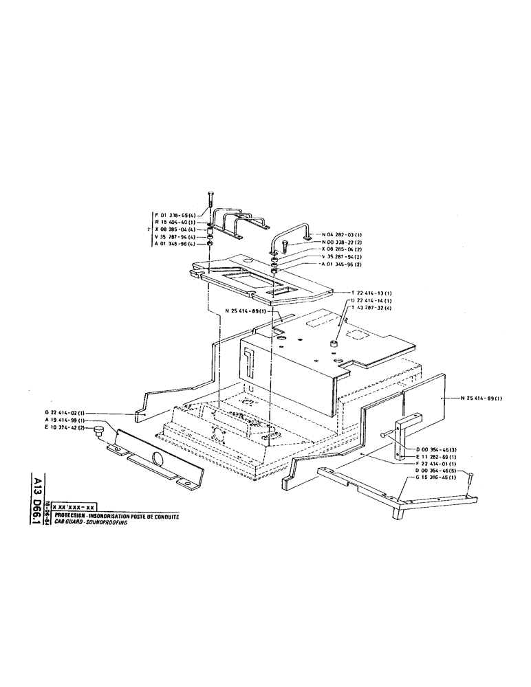 Схема запчастей Case 220 - (B-013) - CAB GUARD - SOUNDPROOFING (12) - Chassis/Attachments