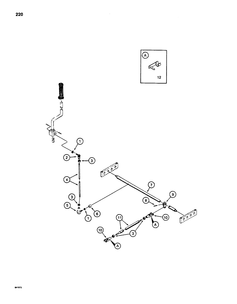 Схема запчастей Case 880D - (220) - CONTROLS, AUXILIARY WRIST-O-TWIST LINKAGE (05) - UPPERSTRUCTURE CHASSIS