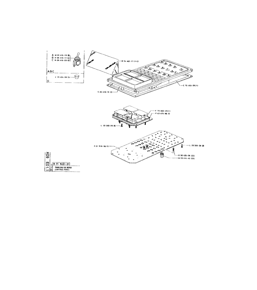 Схема запчастей Case 220 - (241) - CONTROL PANEL (06) - ELECTRICAL SYSTEMS