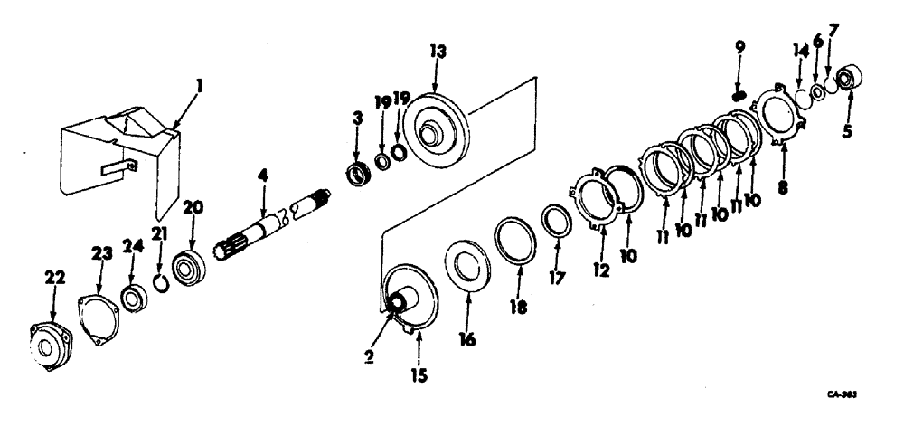 Схема запчастей Case 3400 - (031) - INDEPENDENT POWER TAKE-OFF - SINGLE SPEED - 1000 RPM (21) - TRANSMISSION