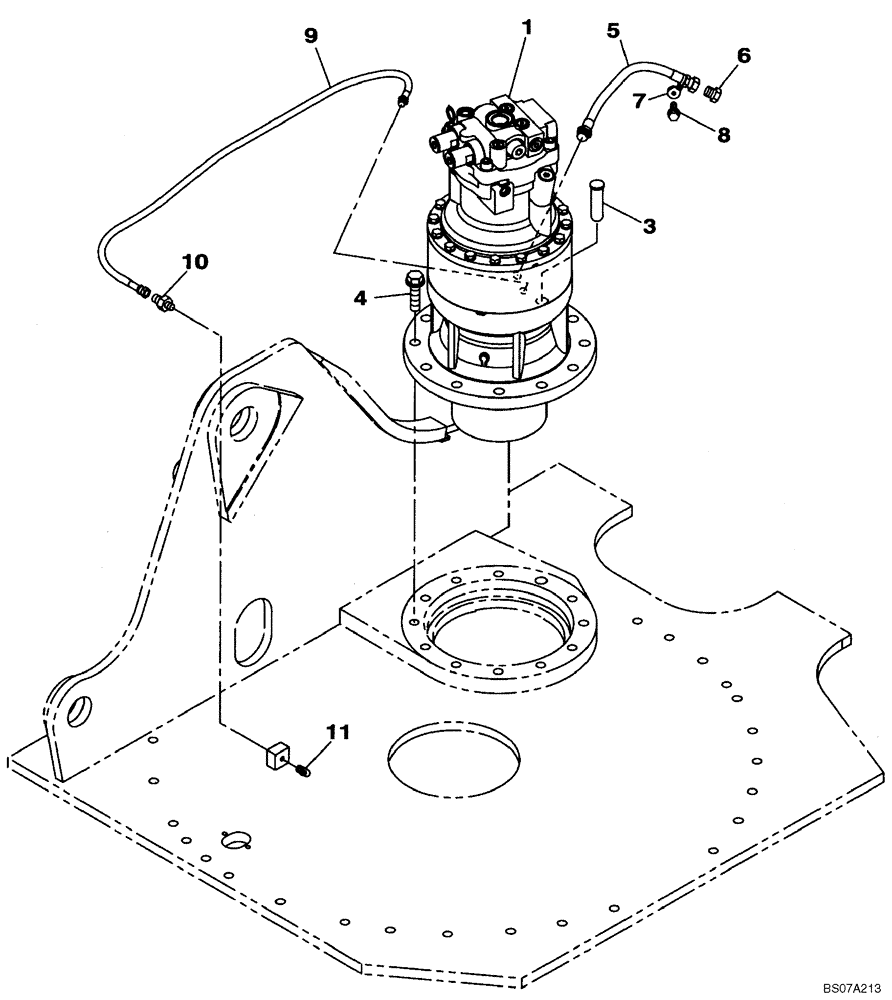 Схема запчастей Case CX160B - (08-51) - MOUNTING - SWING MOTOR (08) - HYDRAULICS