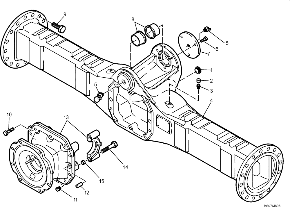 Схема запчастей Case 321D - (02.025[2988730000]) - SWING AXLE HOUSING (27) - REAR AXLE SYSTEM