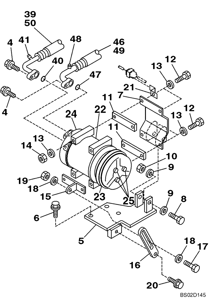 Схема запчастей Case CX130 - (09-29) - CAB - AIR CONDITIONING (09) - CHASSIS