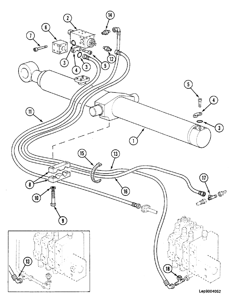 Схема запчастей Case 688C - (8G-034) - DIPPERSTICK CYL. WITH LOAD HOLDING VALVE (OFFSET BACKHOE (07) - HYDRAULIC SYSTEM
