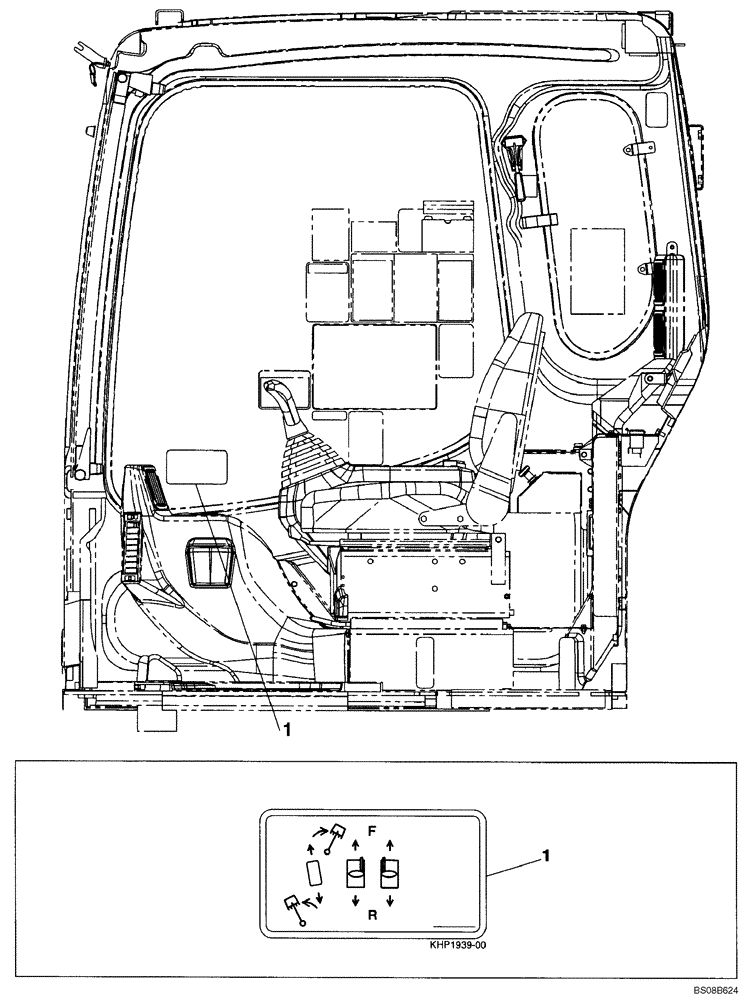Схема запчастей Case CX80 - (09-38) - DECALS - FOOT CONTROL - CAB (09) - CHASSIS