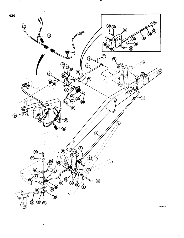 Схема запчастей Case 580C - (430) - LOADER BUCKET POSITION CONTROLS (09) - CHASSIS/ATTACHMENTS