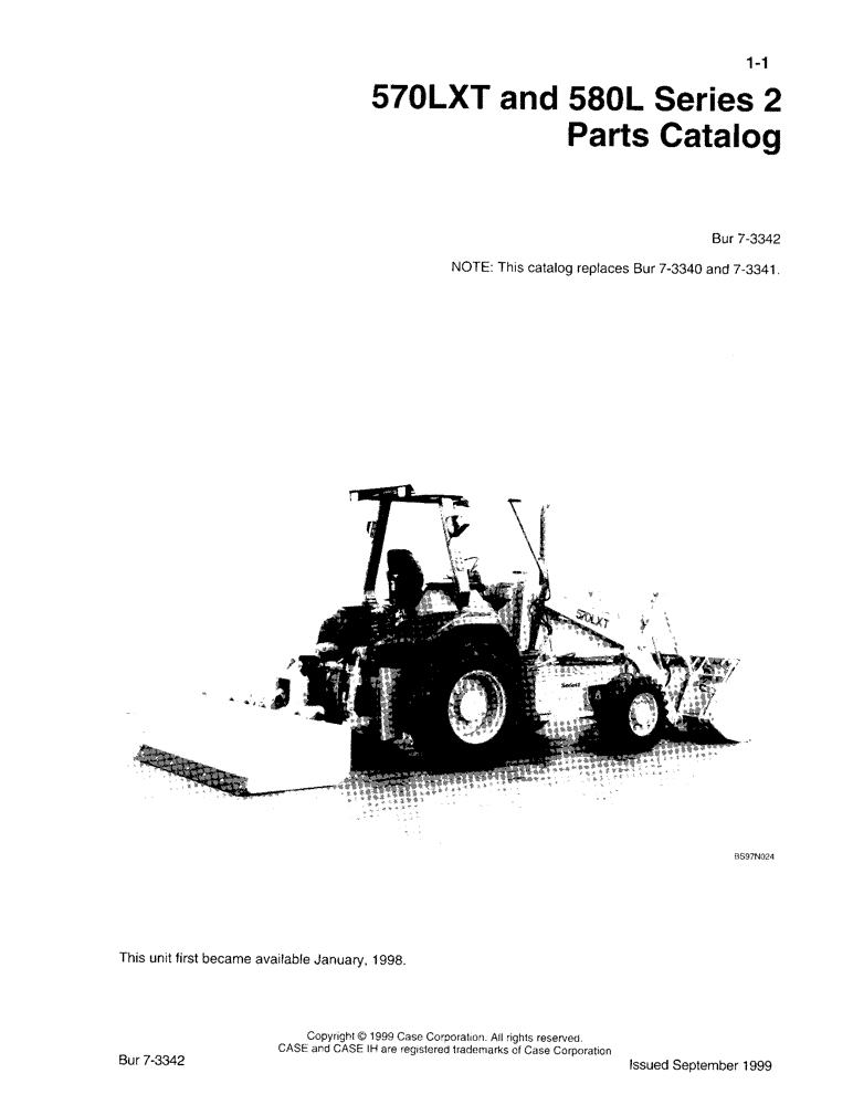 Схема запчастей Case 580L - (1-01) - 570LXT AND 580L SERIES 2 PARTS CATALOG (00) - PICTORIAL INDEX