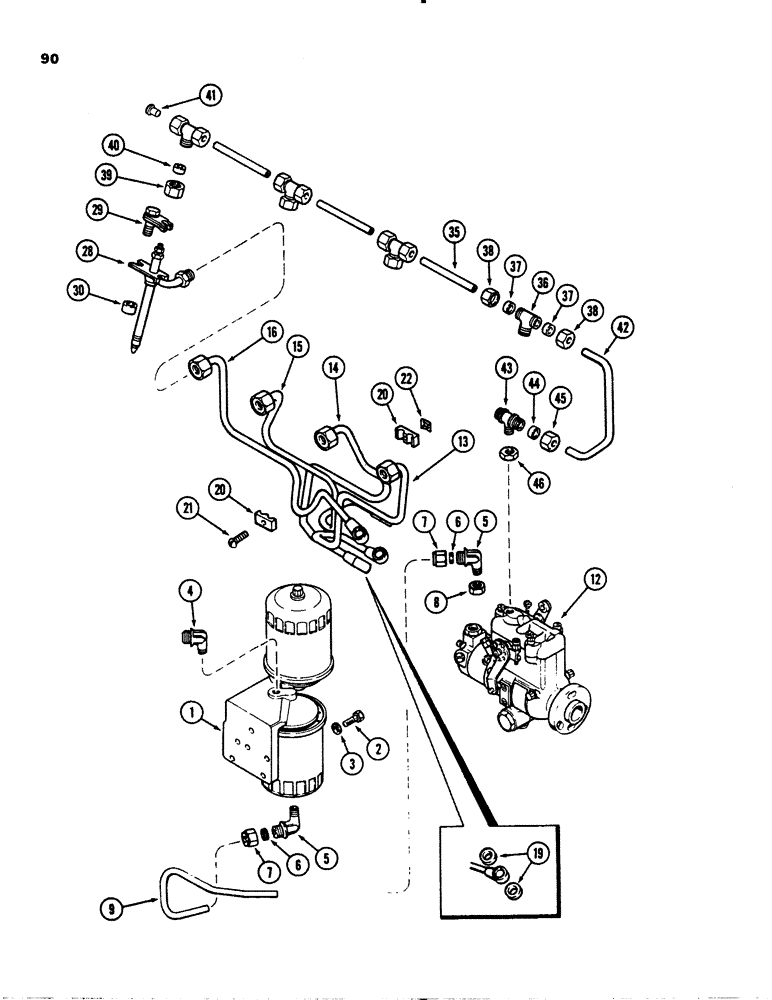Схема запчастей Case 1845S - (090) - FUEL INJECTION AND FILTER SYSTEM, (188) DIESEL ENGINE (10) - ENGINE