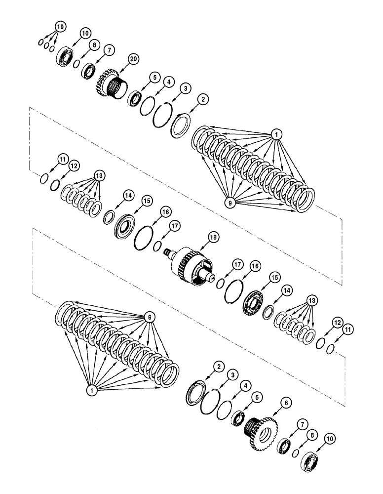 Схема запчастей Case 865 AWD - (06-18[01]) - TRANSMISSION - 2nd SPEED AXLE (06) - POWER TRAIN