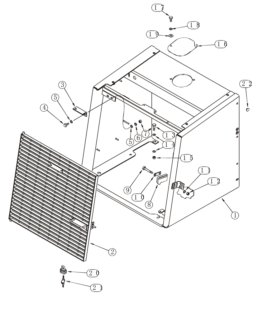 Схема запчастей Case 821C - (09-26) - GUARD, RADIATOR GRILLE (09) - CHASSIS