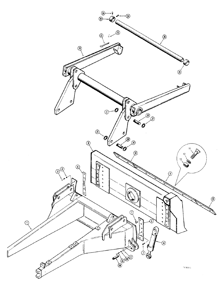 Схема запчастей Case 475 - (250) - DOZER BLADE WITH REEL CARRIER (86) - DOZER
