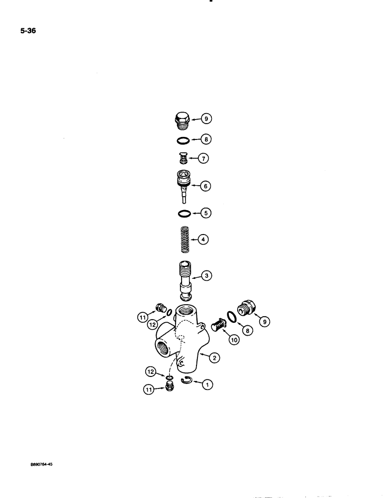 Схема запчастей Case 621 - (5-36) - AUXILIARY STEERING VALVE, L125515, P.I.N. JAK0020901 AND AFTER (05) - STEERING