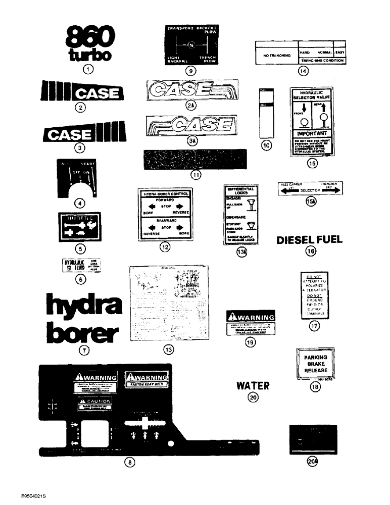 Схема запчастей Case 860 - (9-118) - DECALS (09) - CHASSIS/ATTACHMENTS
