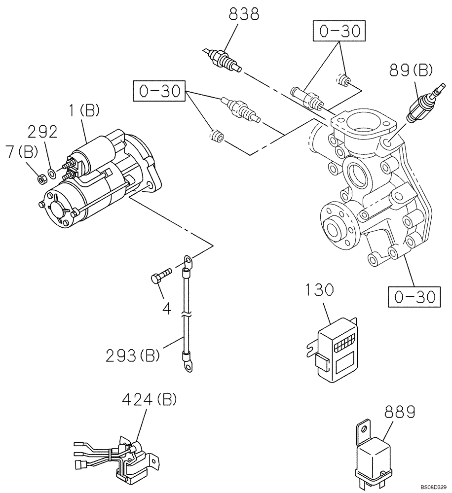 Схема запчастей Case CX75SR - (04-16) - ELECTRICAL ACCESSORIES - ENGINE (04) - ELECTRICAL SYSTEMS