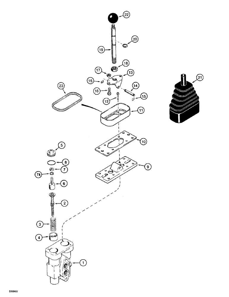 Схема запчастей Case 621B - (8-88) - AUXILIARY REMOTE CONTROL VALVE, L123917 (08) - HYDRAULICS