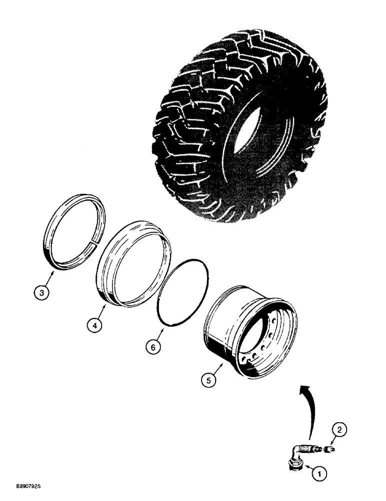 Схема запчастей Case 721B - (6-60) - WHEELS (06) - POWER TRAIN