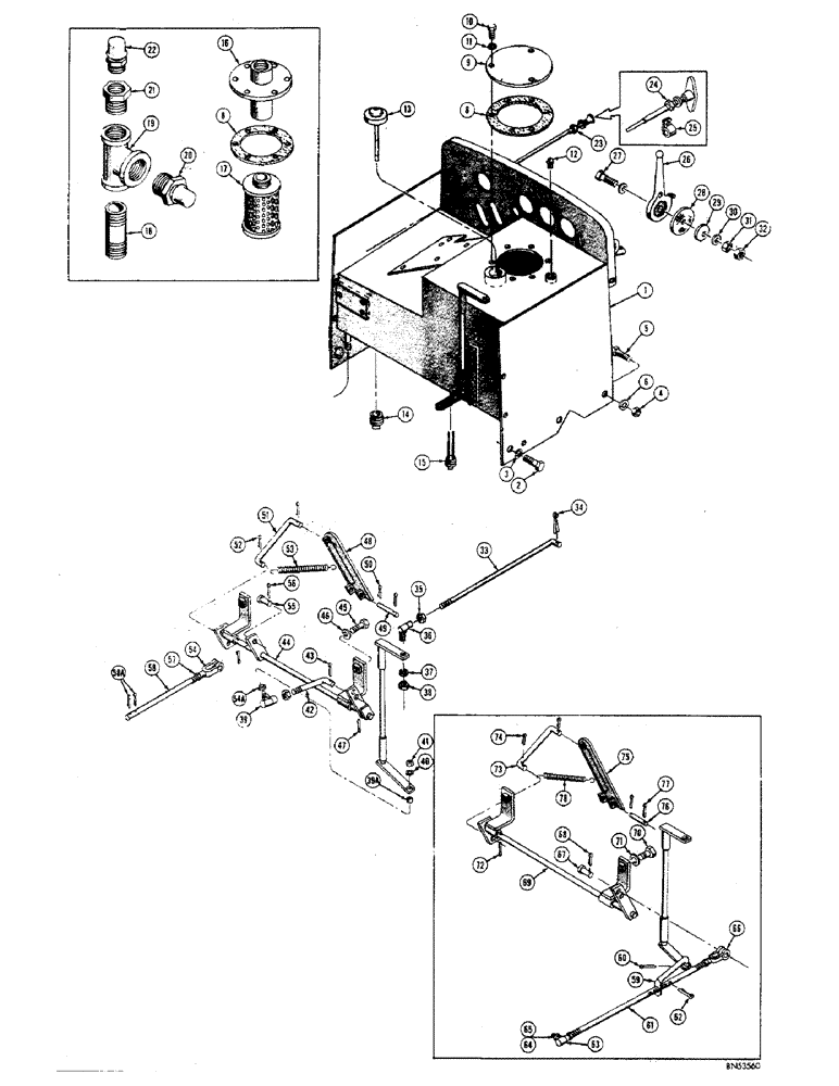 Схема запчастей Case 310F - (084) - COWL, DASH, AND THROTTLE CONTROL (05) - UPPERSTRUCTURE CHASSIS