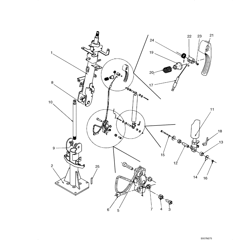 Схема запчастей Case 621E - (05-02) - CAB/CANOPY - STEERING COLUMN (76303625) (05) - STEERING