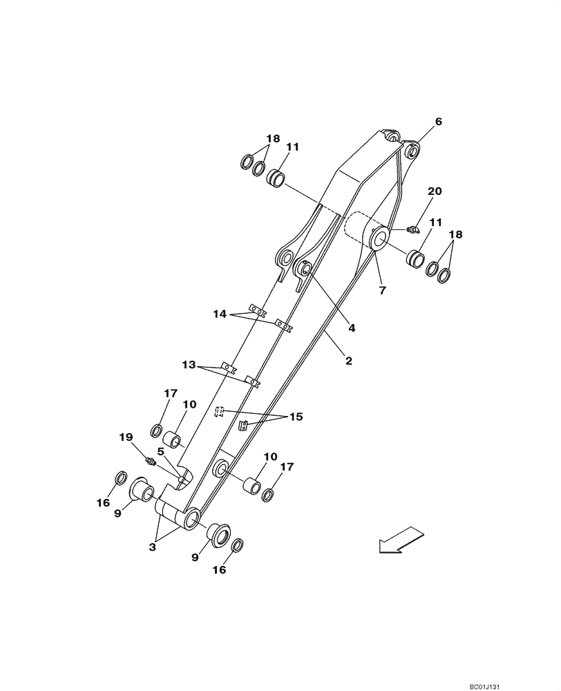 Схема запчастей Case CX290 - (09-44) - ARM, EXCAVATOR (09) - CHASSIS