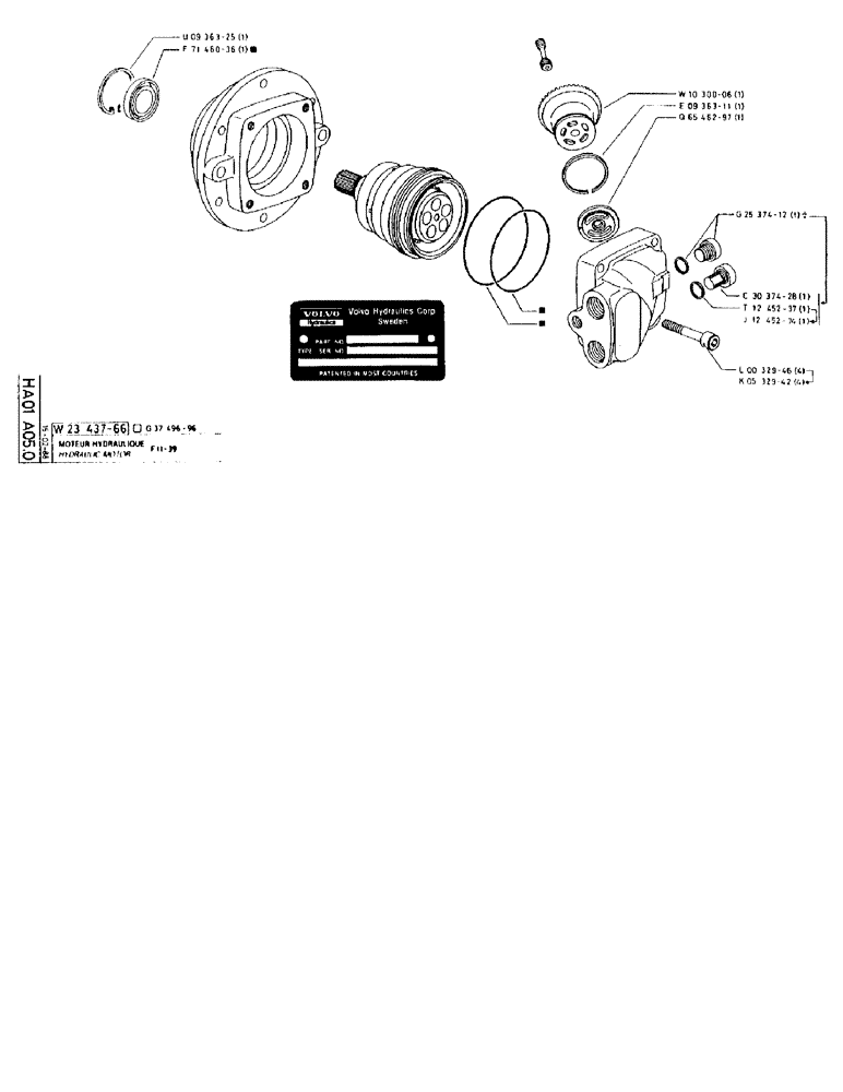 Схема запчастей Case 90BCL - (240) - HYDRAULIC MOTOR F11-39 (07) - HYDRAULIC SYSTEM