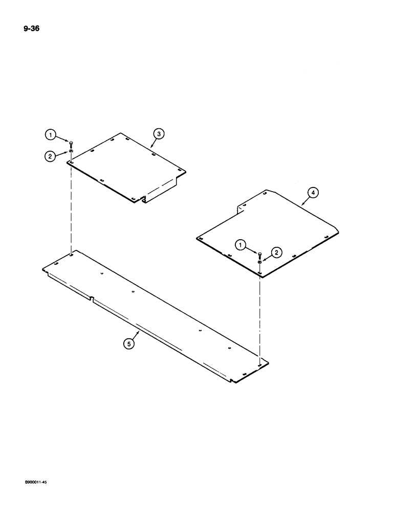 Схема запчастей Case 1085C - (9-036) - TURNTABLE SECURITY COVERS (09) - CHASSIS/ATTACHMENTS