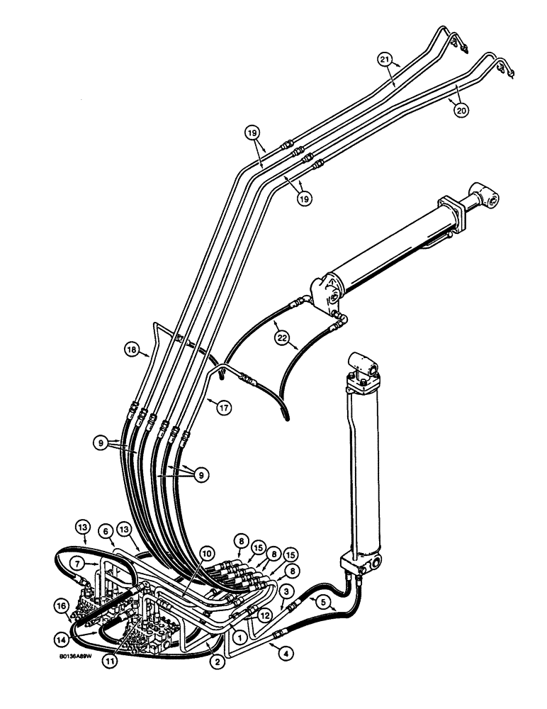 Схема запчастей Case 1187C - (1-16) - PICTORIAL INDEX, ARM, TOOL, AND ATTACHMENT CYLINDER (00) - PICTORIAL INDEX