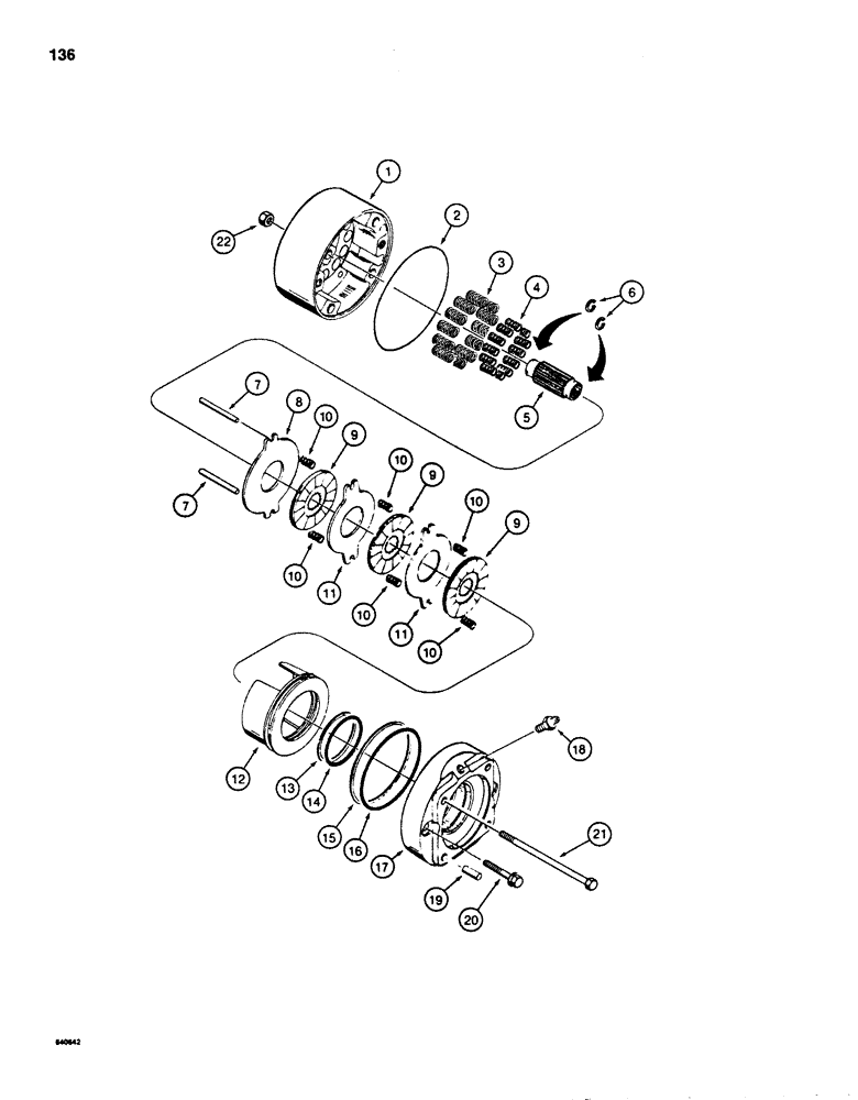 Схема запчастей Case 880D - (136) - S515960 TRACK DRIVE BRAKE (04) - UNDERCARRIAGE