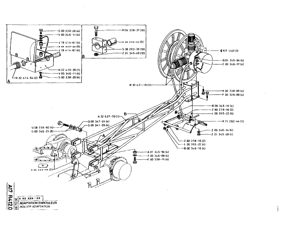 Схема запчастей Case 220B - (A17 R412.0) - ROLLER ADAPTATION (04) - UNDERCARRIAGE