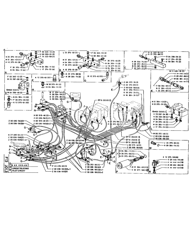 Схема запчастей Case 220 - (120) - PILOT CIRCUIT (07) - HYDRAULIC SYSTEM