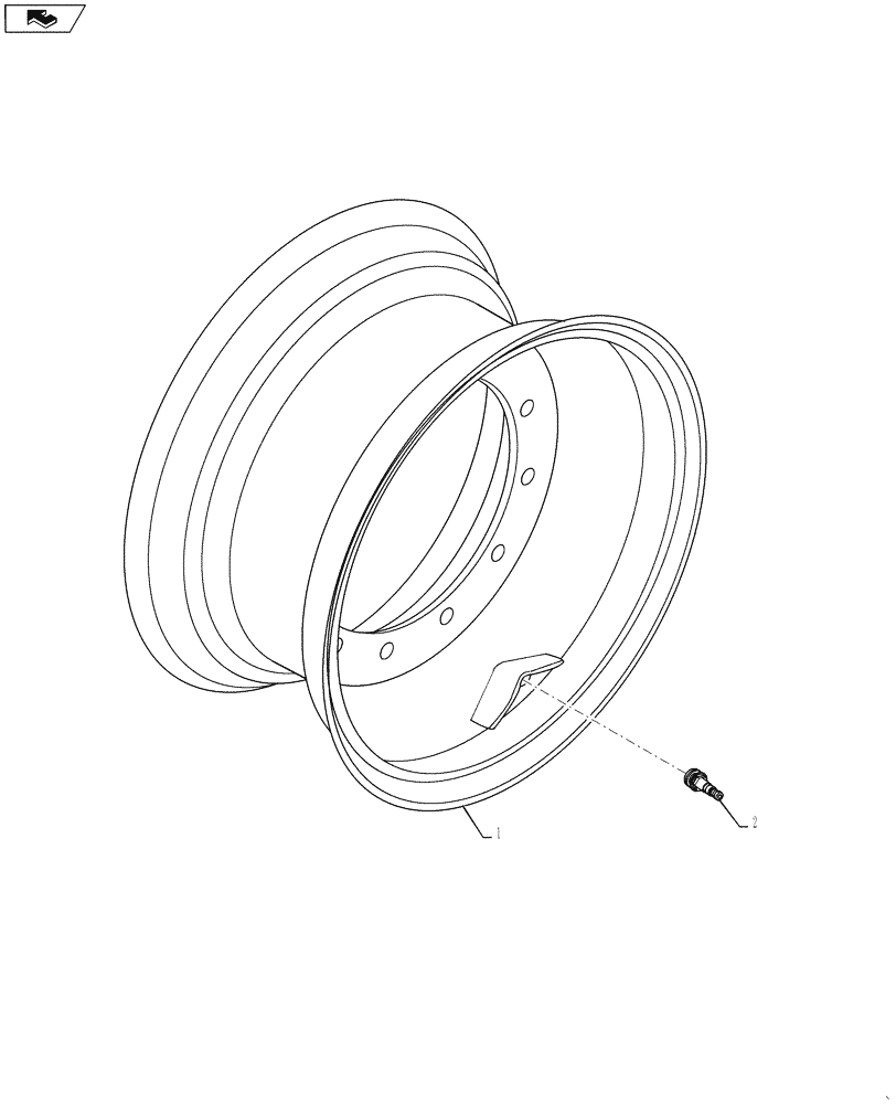 Схема запчастей Case 521F - (44.511.01) - WHEEL ASSEMBLY, ONE PIECE (44) - WHEELS