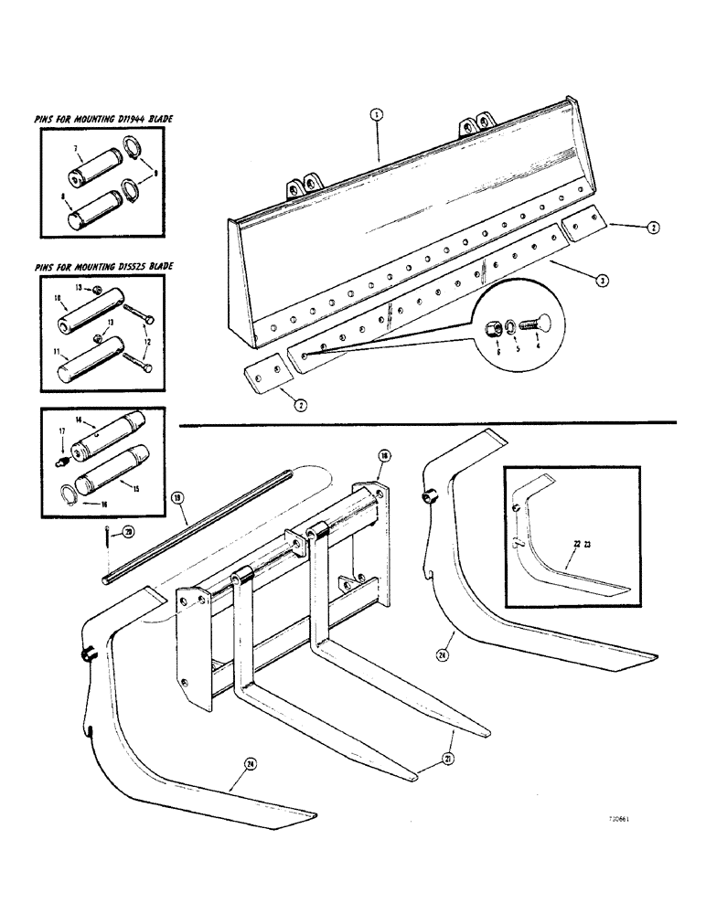 Схема запчастей Case 32 - (012) - LOADER DOZING BLADE 