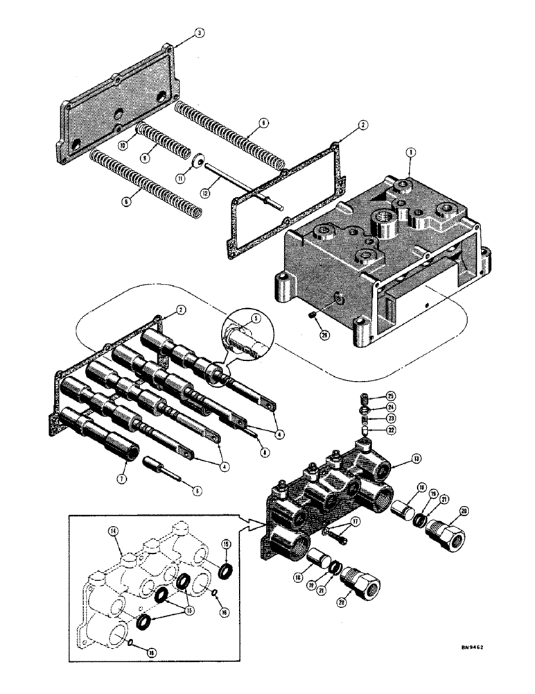 Схема запчастей Case 800 - (246) - 74907 TRANSMISSION CONTROL VALVE (07) - HYDRAULIC SYSTEM