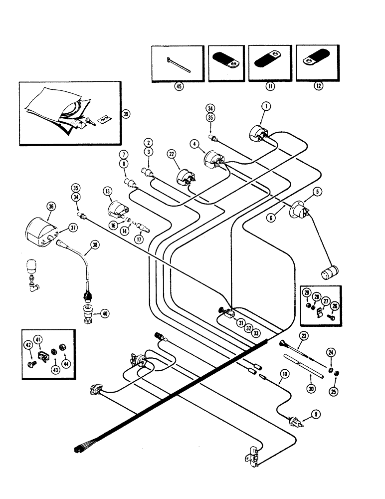 Схема запчастей Case 580B - (082) - INSTRUMENTS AND WIRING, (188) DIESEL ENGINE (04) - ELECTRICAL SYSTEMS