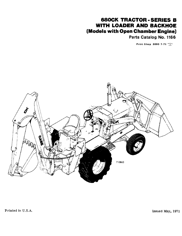 Схема запчастей Case 680CK - (001) - 680CK TRACTOR - SERIES B WITH LOADER AND BACKHOE, (MODELS WITH OPEN CHAMBER ENGINE) (05) - SERVICE & MAINTENANCE