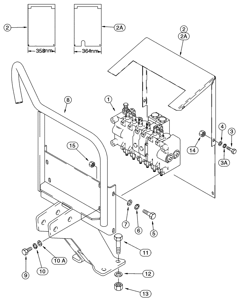 Схема запчастей Case 95XT - (09-57) - BACKHOE - CONTROL TOWER (NORTH AMERICA), D125 BACKHOE (09) - CHASSIS/ATTACHMENTS