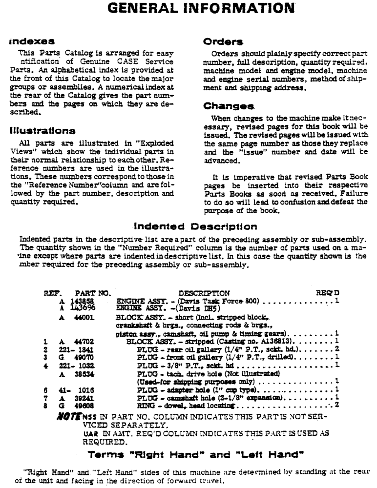Схема запчастей Case DH5 - (01A) - GENERAL INFORMATION (00) - GENERAL & PICTORIAL INDEX