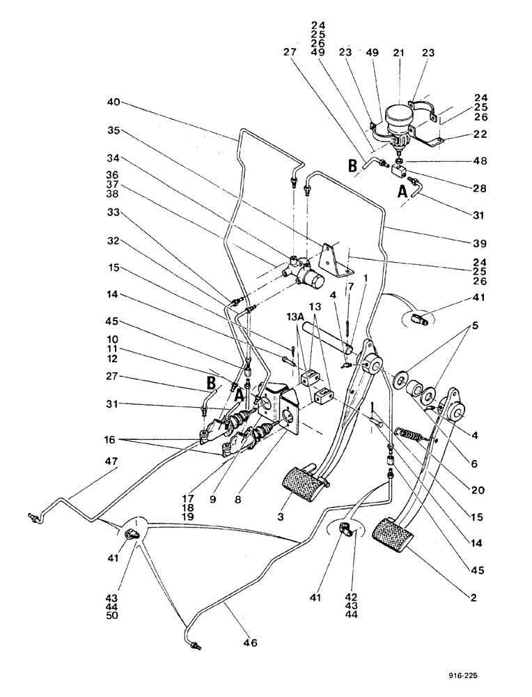Схема запчастей Case 580F - (130) - BRAKE SYSTEM, DRY CLUTCH MODELS (33) - BRAKES & CONTROLS