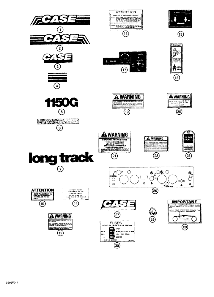 Схема запчастей Case 1150G - (9-072) - DECALS (05) - UPPERSTRUCTURE CHASSIS