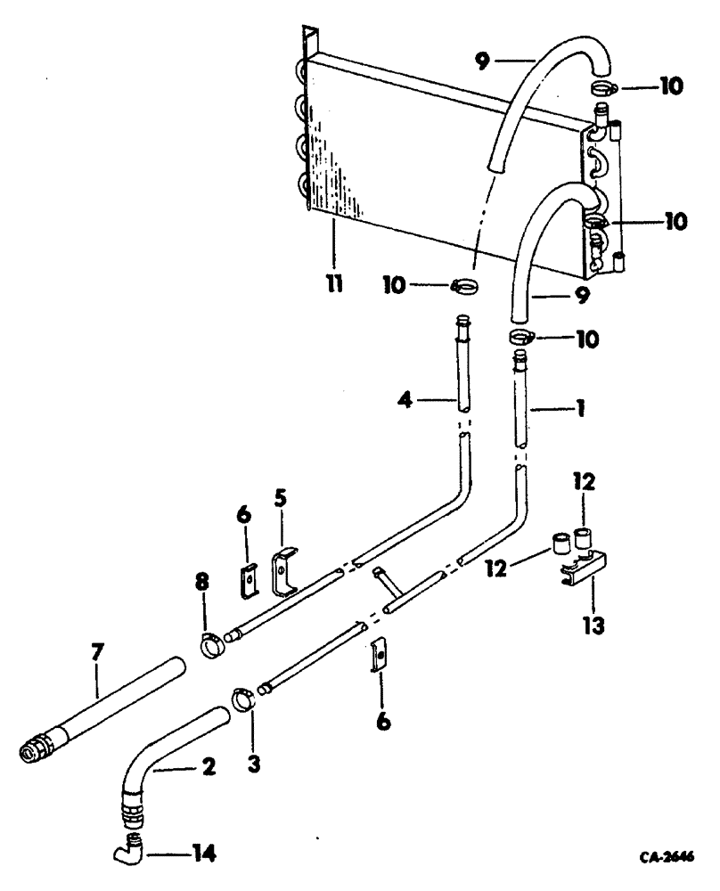 Схема запчастей Case 3400 - (006) - OIL COOLER - SYNCHROMESH TRANSMISSION TRACTORS (21) - TRANSMISSION