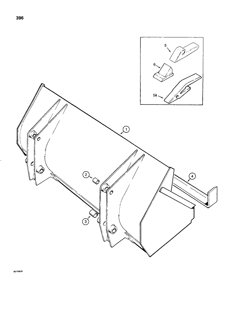 Схема запчастей Case 480C - (396) - LOADER BUCKETS (84) - BOOMS, DIPPERS & BUCKETS