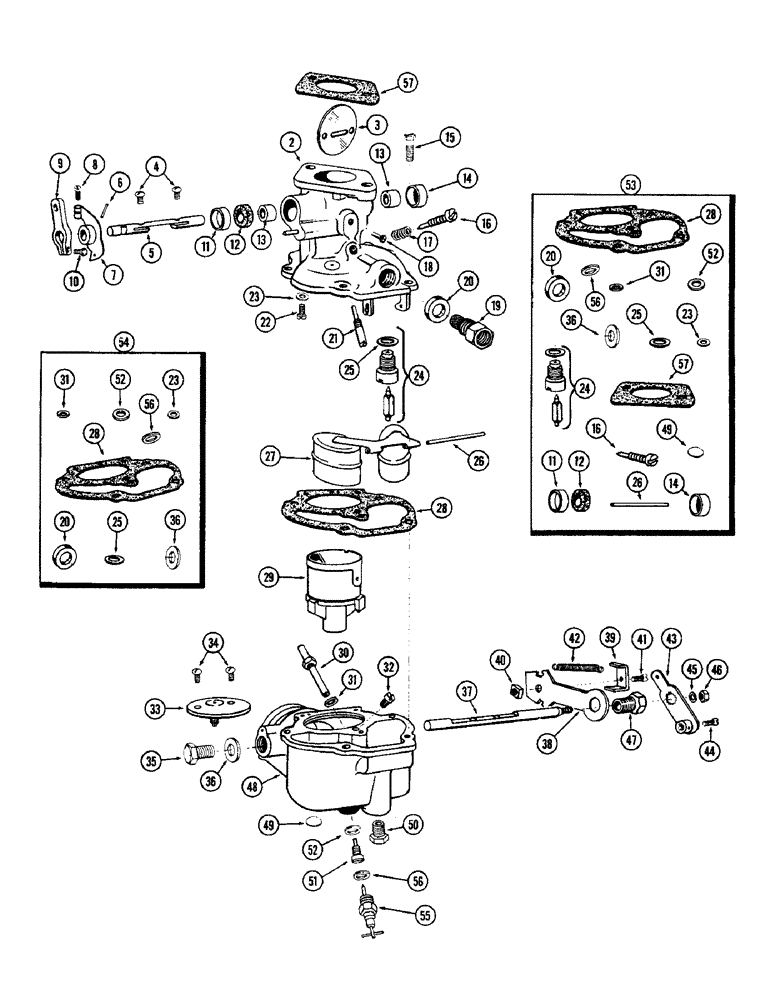 Схема запчастей Case W10B - (049A) - A32617 CARBURETOR, (377) SPARK IGNITION ENGINE, USED WITH OIL BATH AIR CLEANER (03) - FUEL SYSTEM