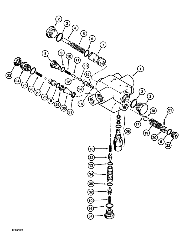 Схема запчастей Case 721B - (7-21A) - BRAKE ACCUMULATOR VALVE - 232531A1, P.I.N. JEE0050275 & AFTER (07) - BRAKES