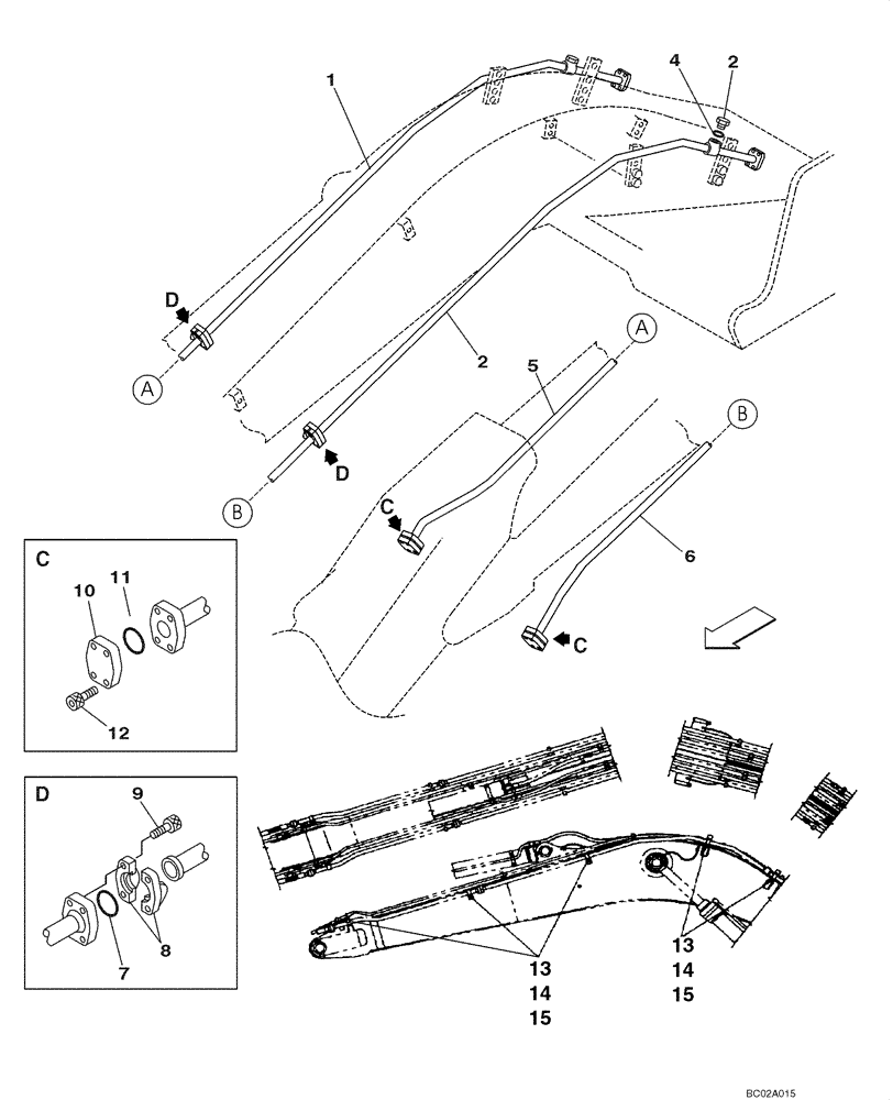 Схема запчастей Case CX290 - (08-65) - HYDRAULICS - THUMB AUXILIARY (08) - HYDRAULICS