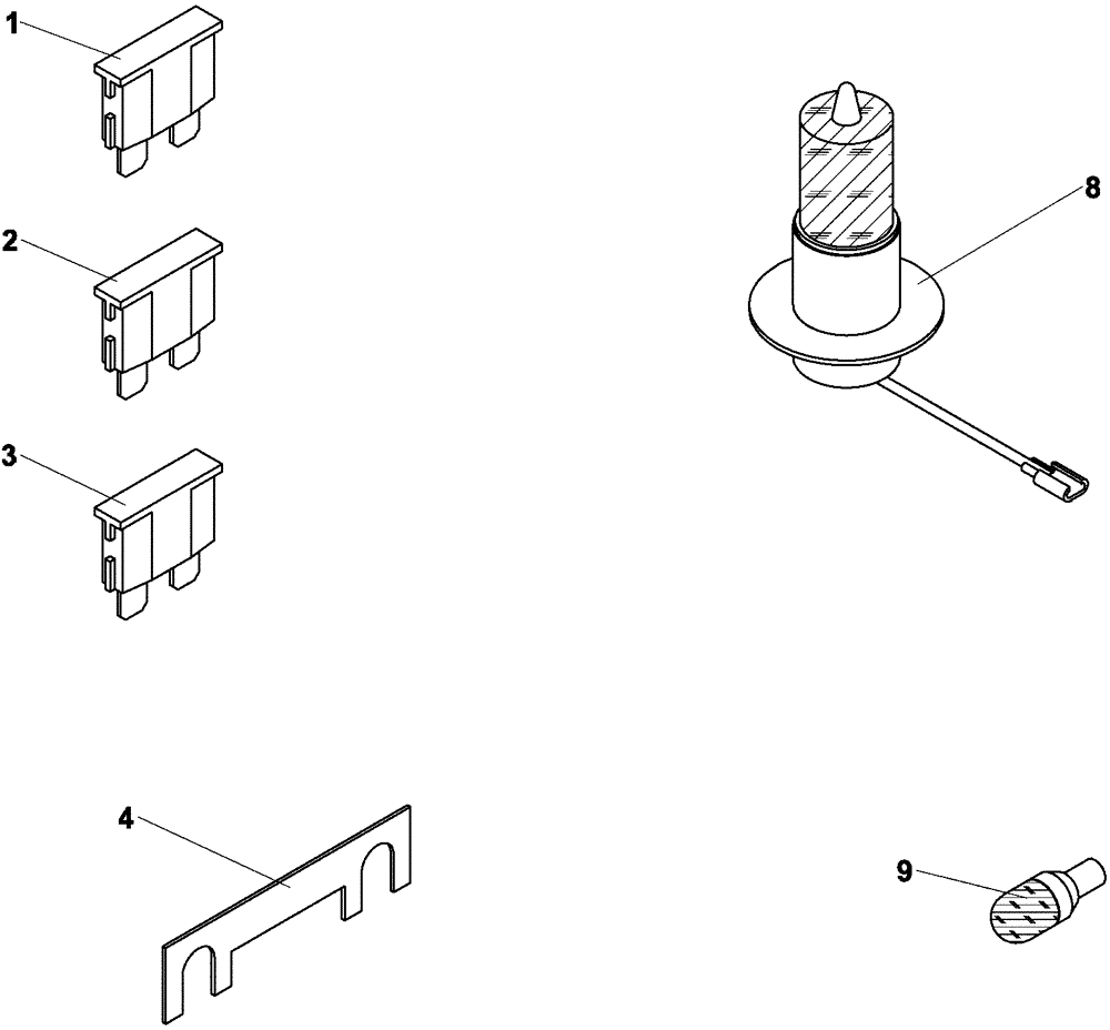 Схема запчастей Case DV204 - (04-540/124[01]) - BULB - FUSE (06) - ELECTRICAL SYSTEMS