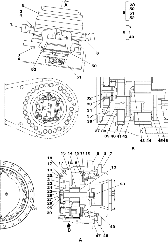 Схема запчастей Case CX800 - (06-02A) - GEAR, FINAL DRIVE, ASSY, REDUCTION (03) - POWER TRAIN