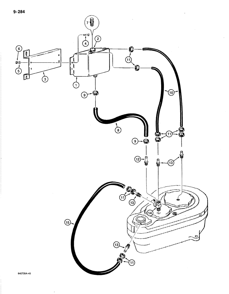 Схема запчастей Case 1080B - (9-284) - SWING GEARBOX LUBRICATION SYSTEM (09) - CHASSIS