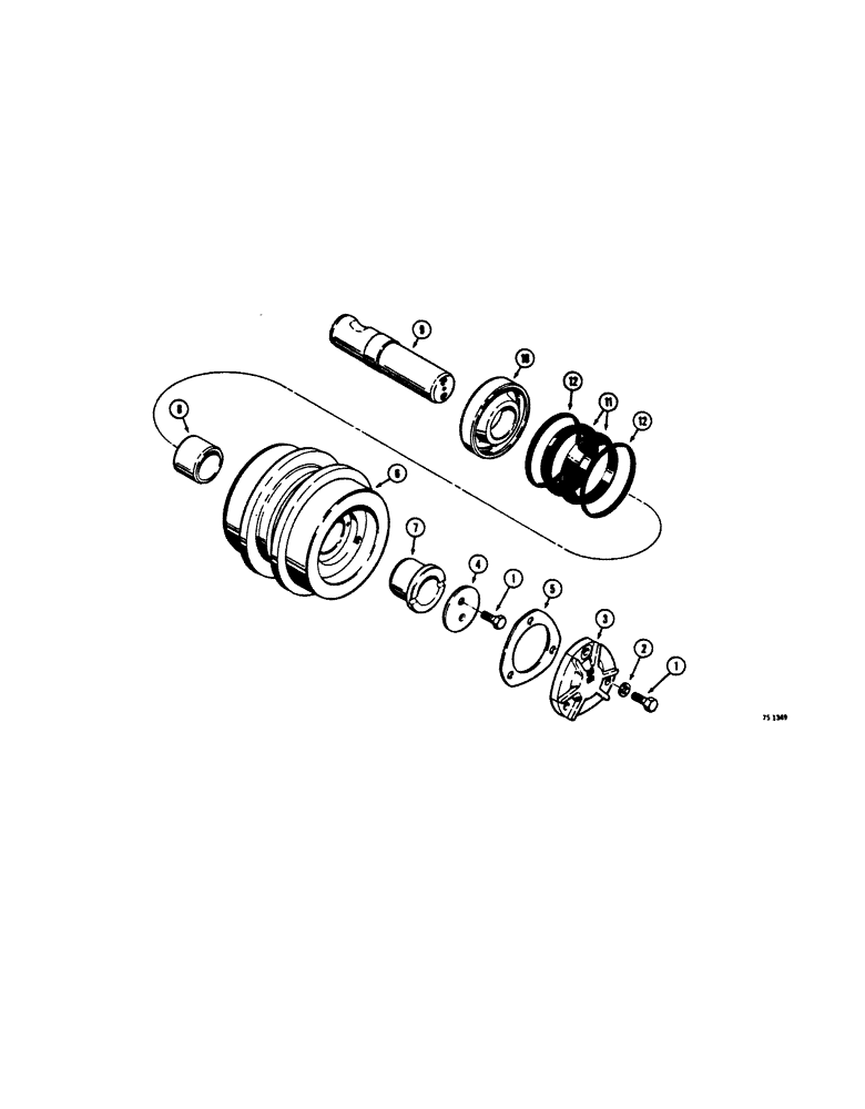 Схема запчастей Case 450 - (199A[1]) - R33965 TRACK CARRIER ROLLER FOR IDENTIFICATION - SEE ITEM 3 OF ILLUSTRATION (04) - UNDERCARRIAGE