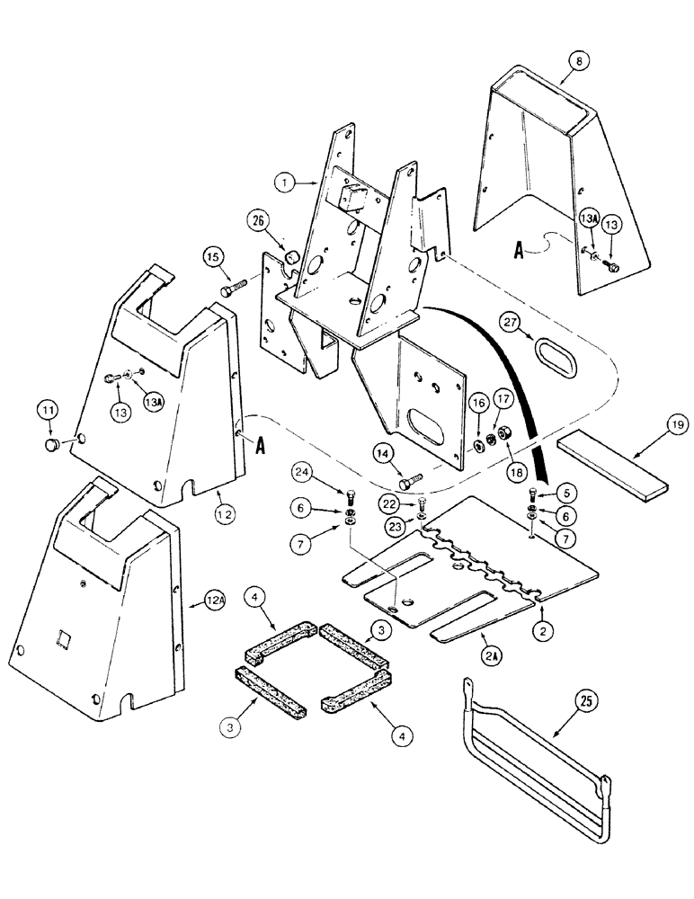 Схема запчастей Case 580SK - (9-026) - BACKHOE CONTROL TOWER, NOT FOR PRESTIGE (09) - CHASSIS/ATTACHMENTS